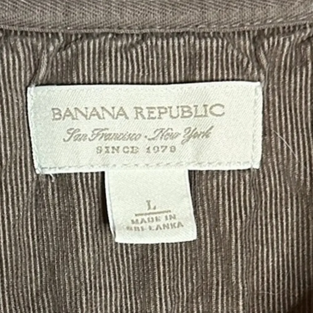 Banana Republic Men's Brown Zip-Up Sweater with corduroy elbow patches Large